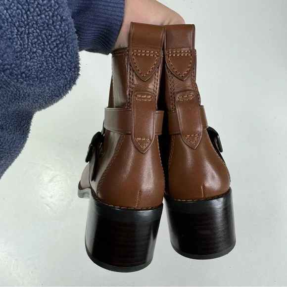 Coach Brown Leather Ankle Boots Size 7.5 - Picture 6 of 8
